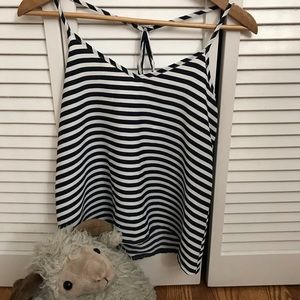 Hollister black and white striped cami